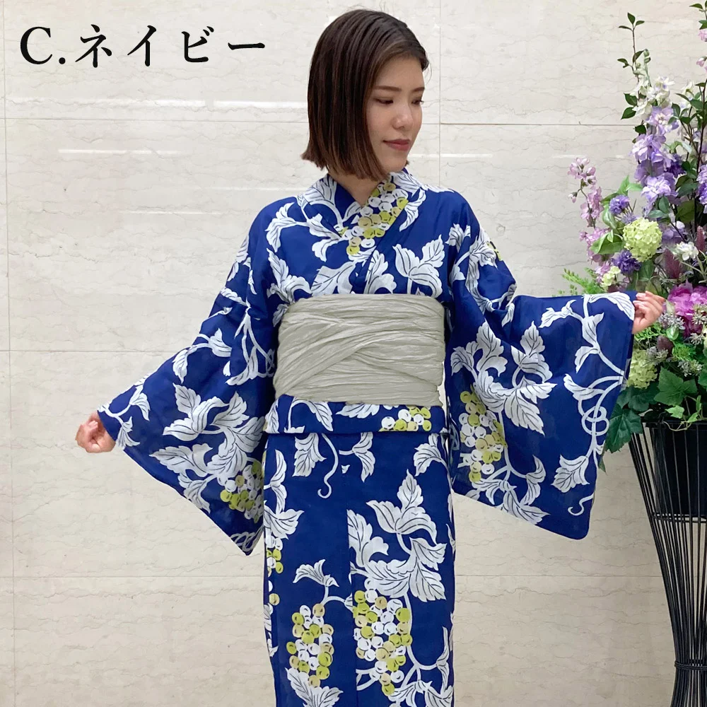 ぶどう柄 浴衣 フリーサイズ 楽天市場】ぶどう（浴衣｜和服）：レディースファッションの通販